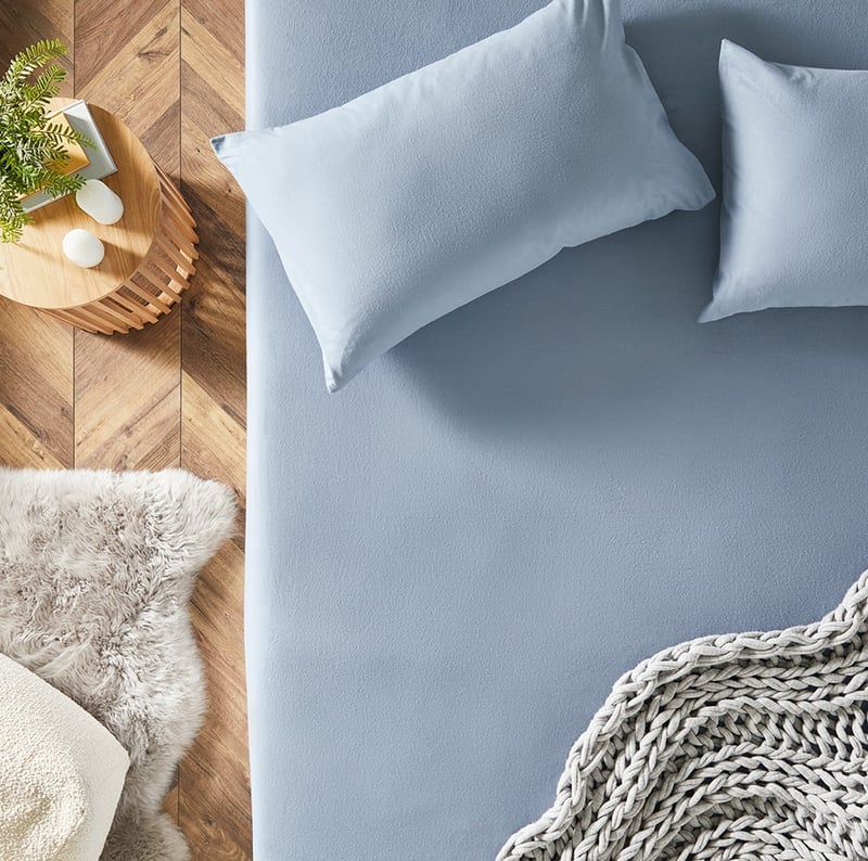 Flannelette Steel Blue Plain Dye Sheet Separates