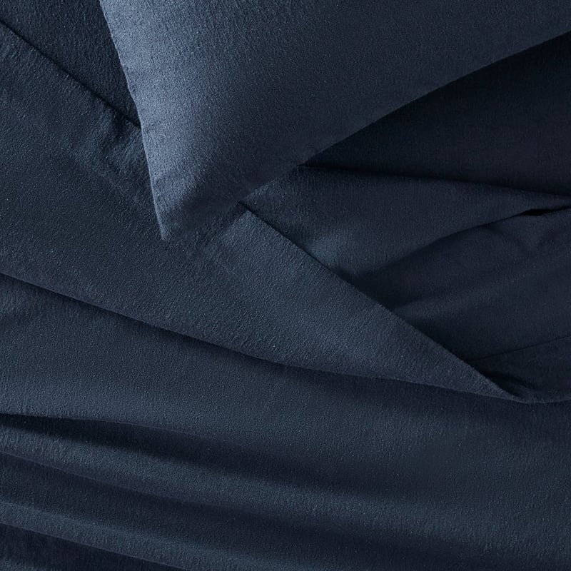 Flannelette Navy Plain Dye Sheet Set