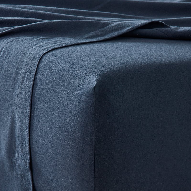 Flannelette Navy Plain Dye Sheet Set
