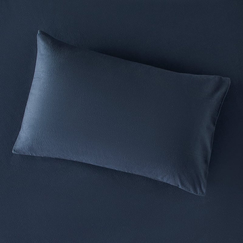 Flannelette Navy Plain Dye Pillowcases