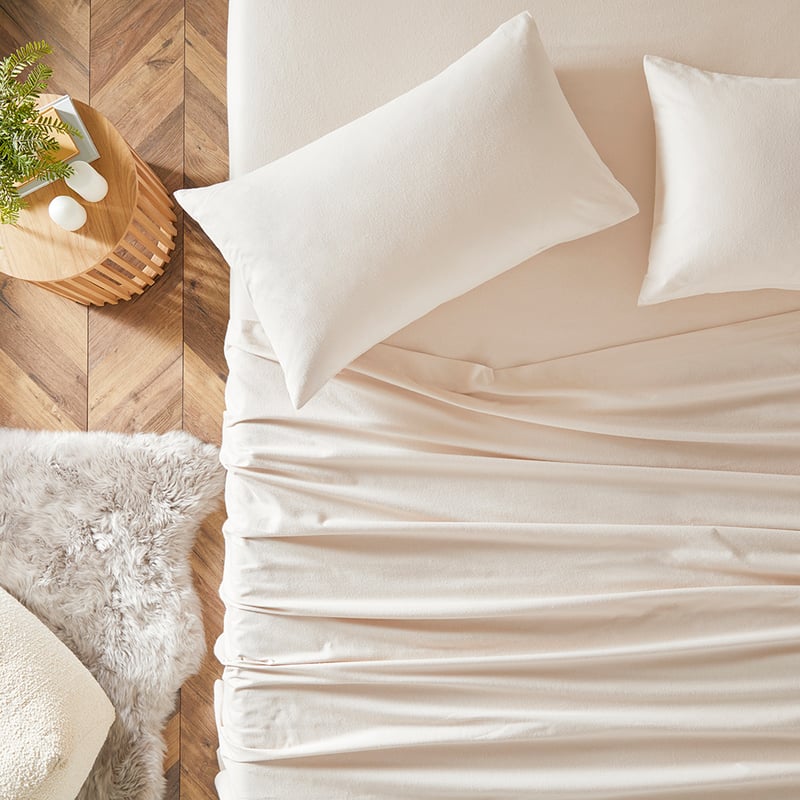 Flannelette Sand Plain Dye Sheet Set