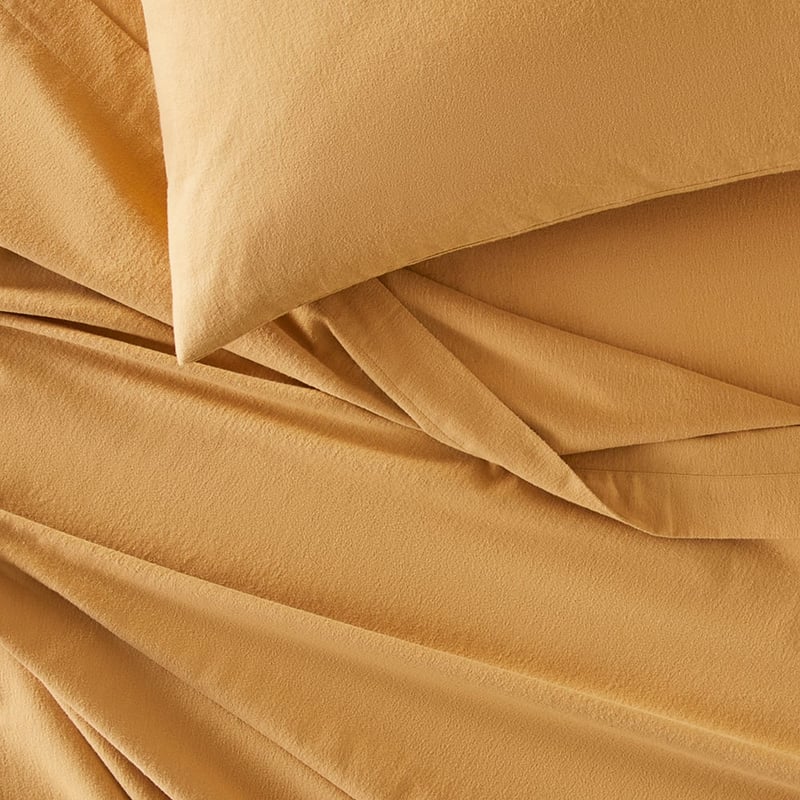 Flannelette Mustard Plain Dye Sheet Set