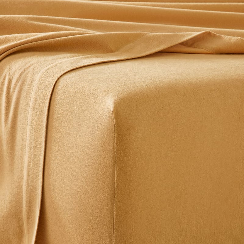 Flannelette Mustard Plain Dye Sheet Set
