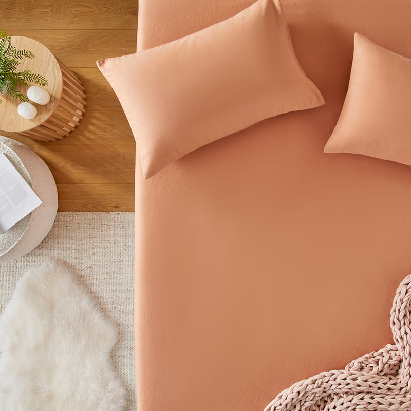 Flannelette Clay Plain Dye Pillowcases