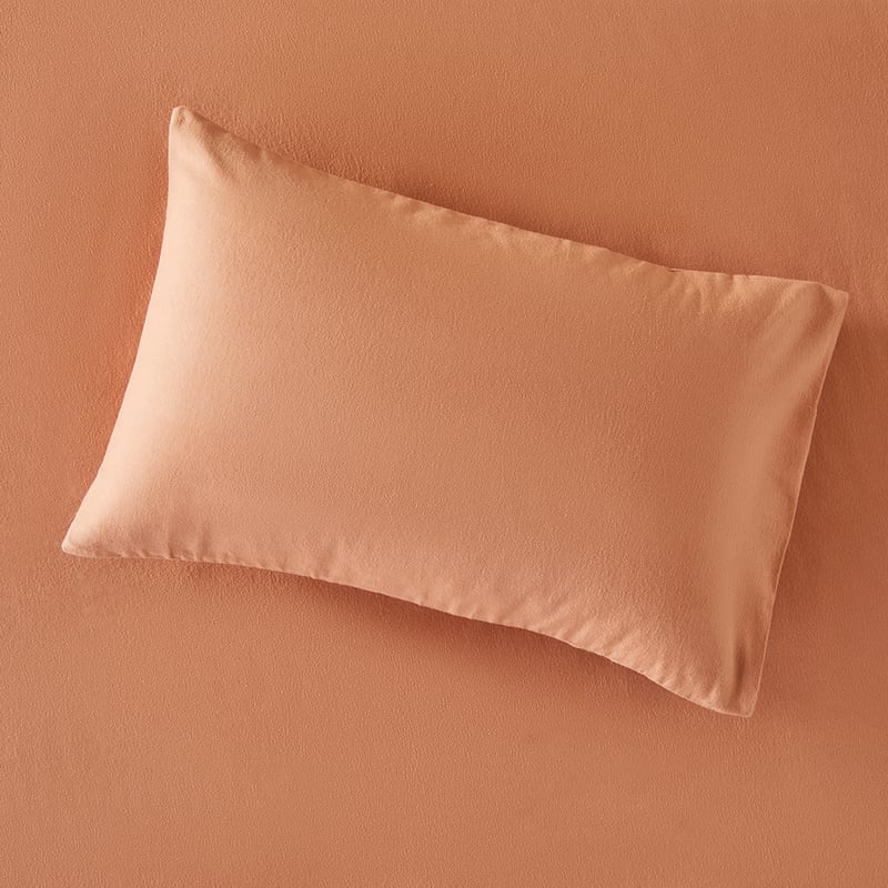 Flannelette Clay Plain Dye Pillowcases