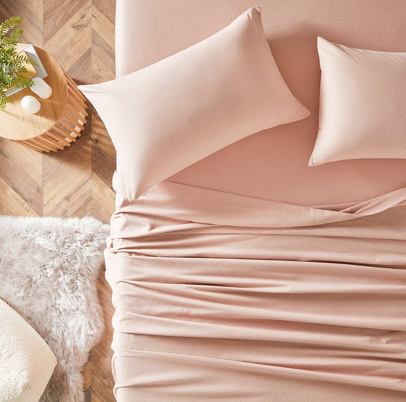 Flannelette Pink Plain Dye Sheet Set