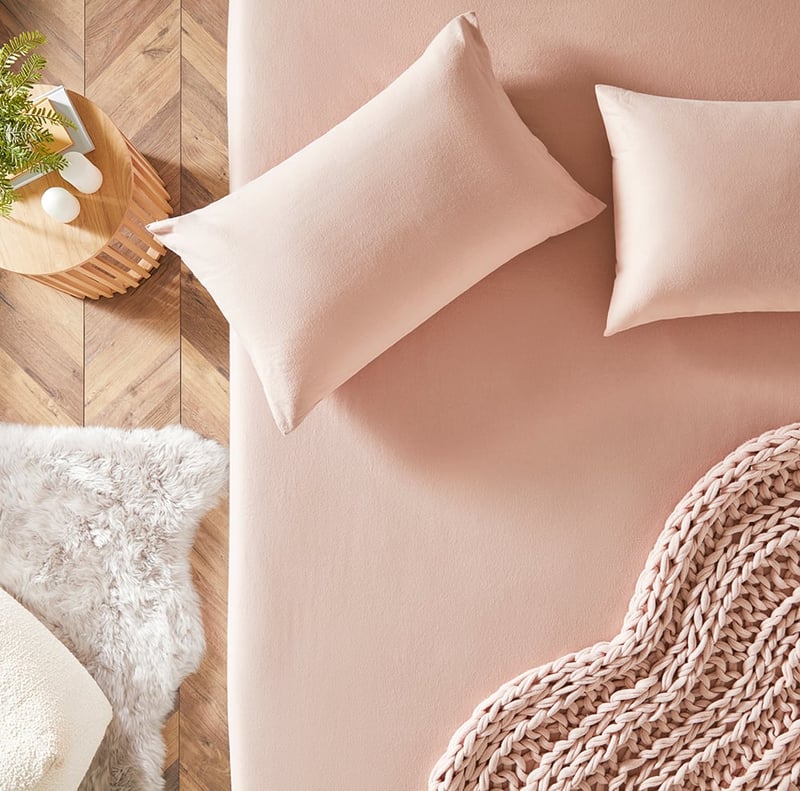 Flannelette Pink Plain Dye Pillowcases