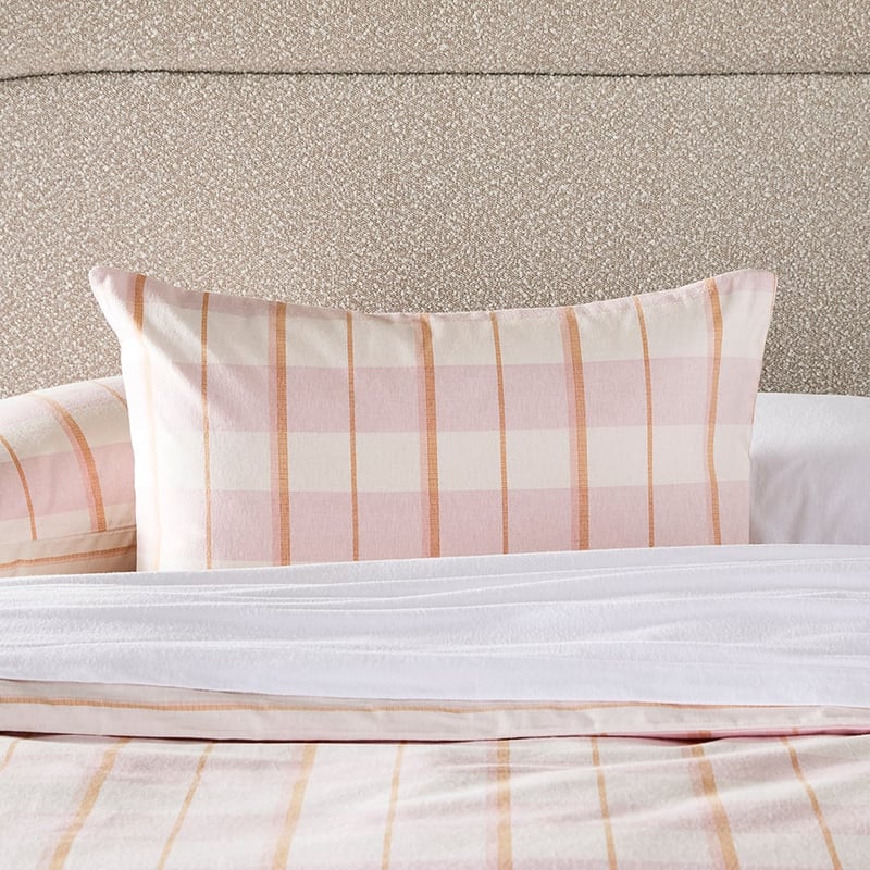 Flannelette Zara Check Pink Printed Quilt Cover Set