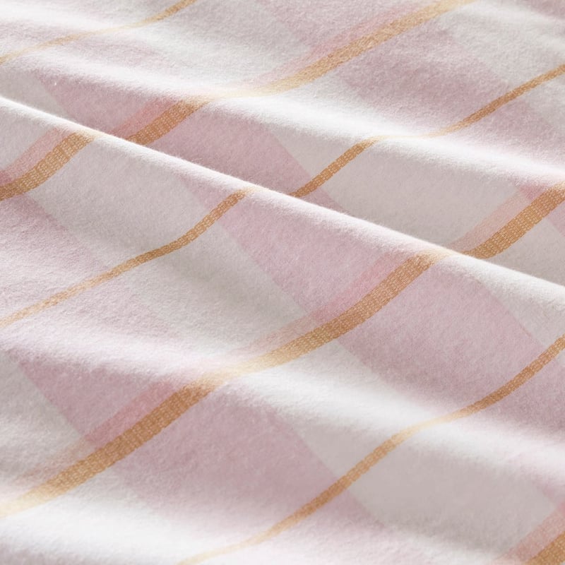 Flannelette Zara Check Pink Printed Quilt Cover Set