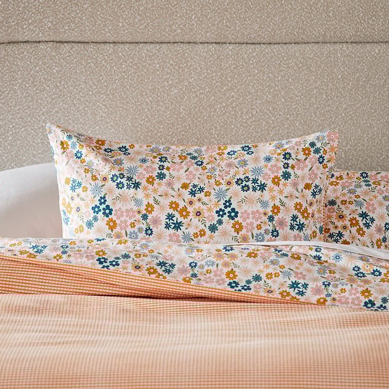 Flannelette Printed Pink Ditsy Floral Quilt Cover Set