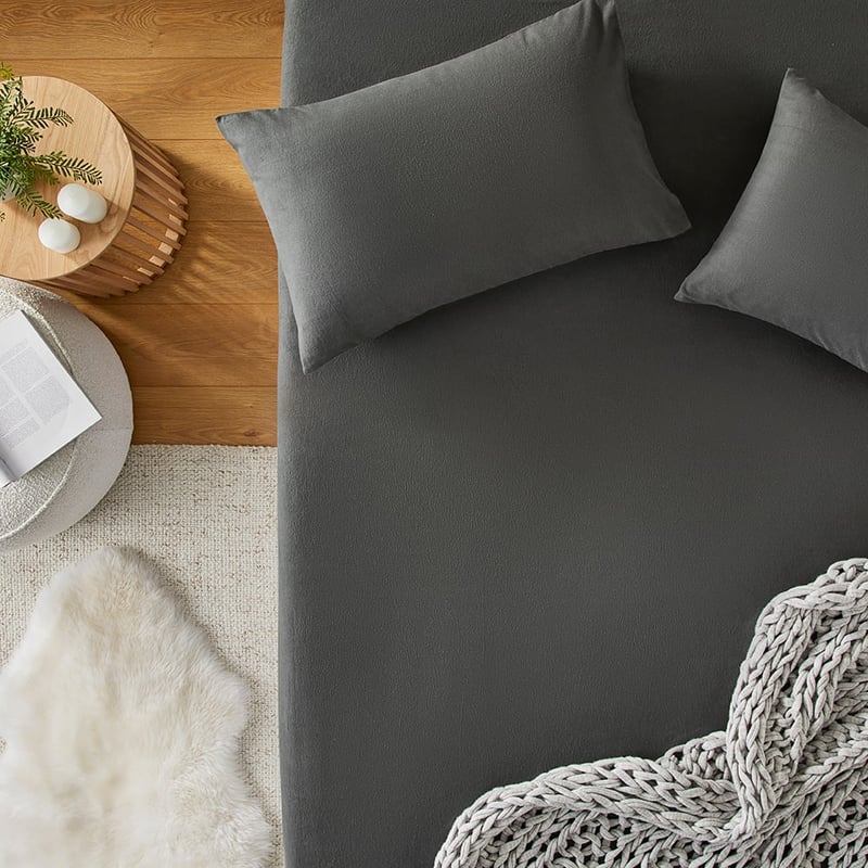 Flannelette Charcoal Plain Dye Sheet Separates