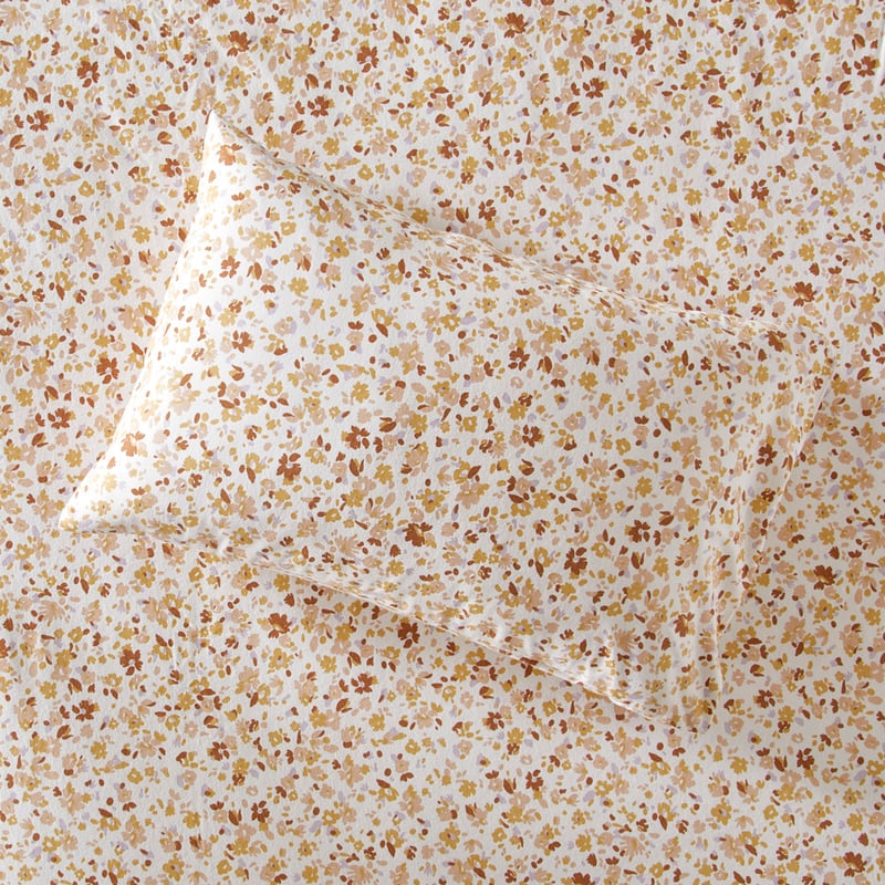Flannelette Printed Autumn Bloom White Pillowcases