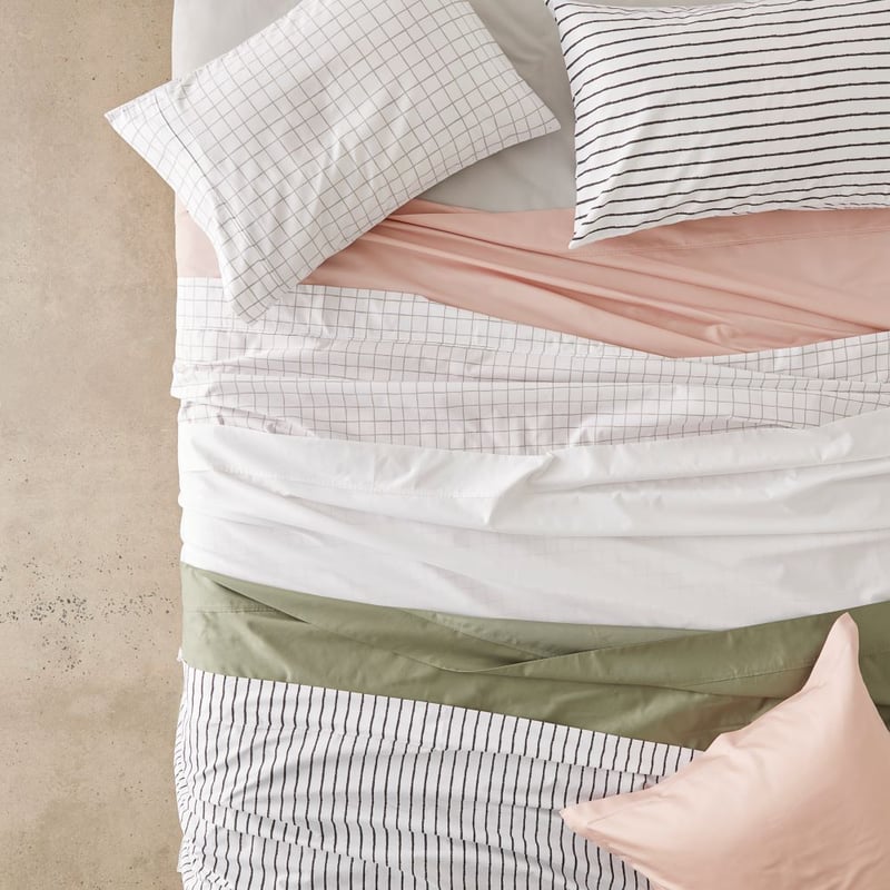 1500TC Brooklyn Printed Silver Grid Sheet Set