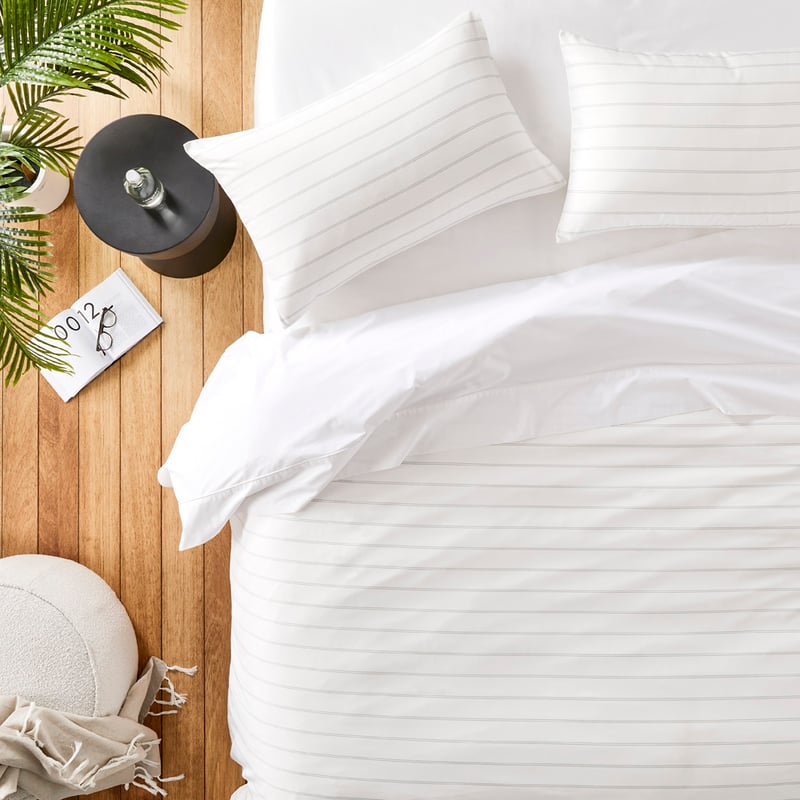 White Stripe Stitch Quilt Cover Set + Separates