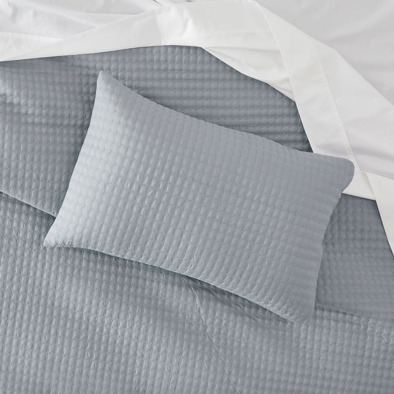 Cross Stitch Charcoal Quilted Quilt Cover Set