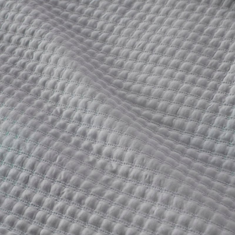 Cross Stitch Charcoal Quilted Coverlet Set