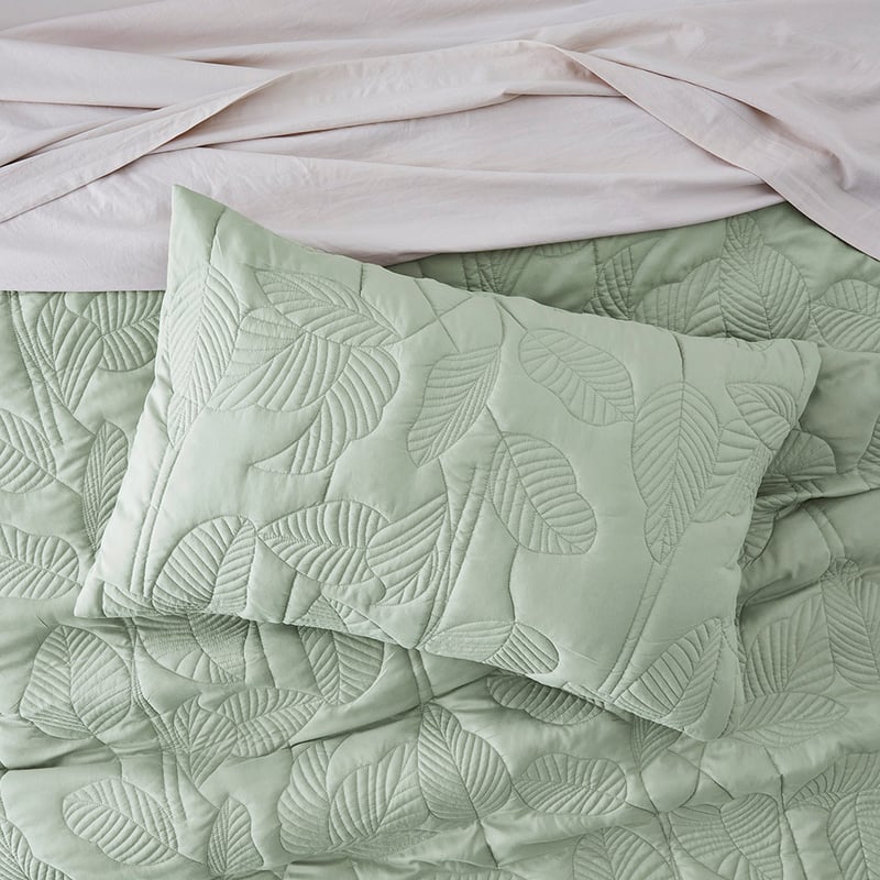 Lily Pad Quilted Green Quilt Cover Set + Separates