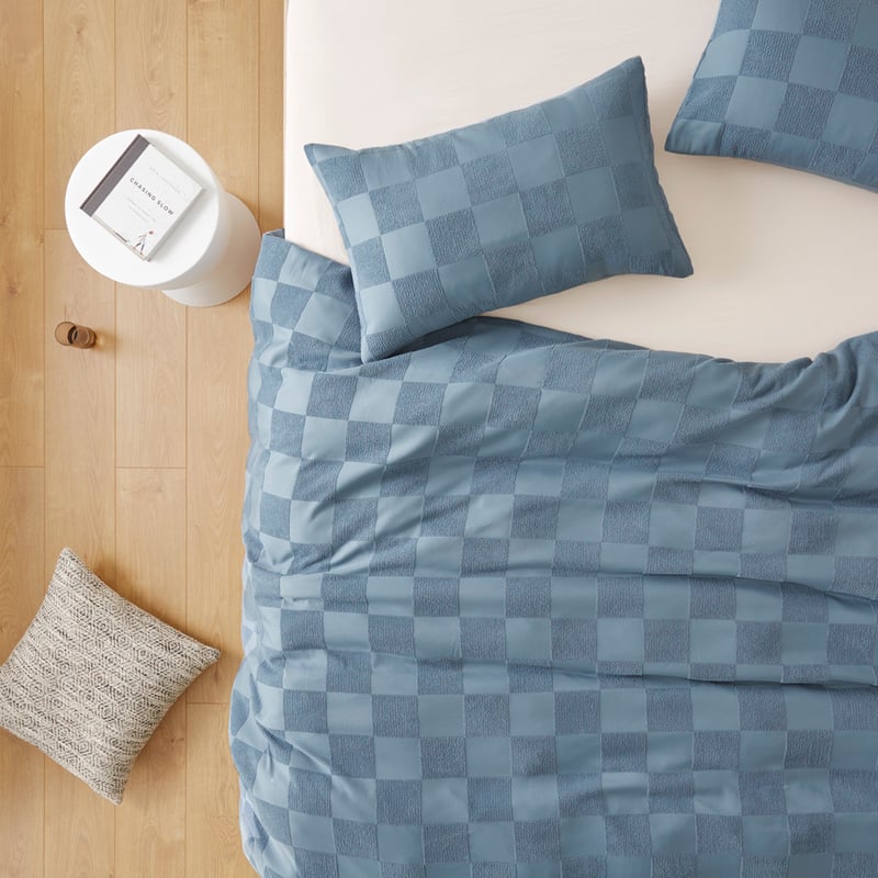 Checkerboard Denim Quilt Cover Set + Separates