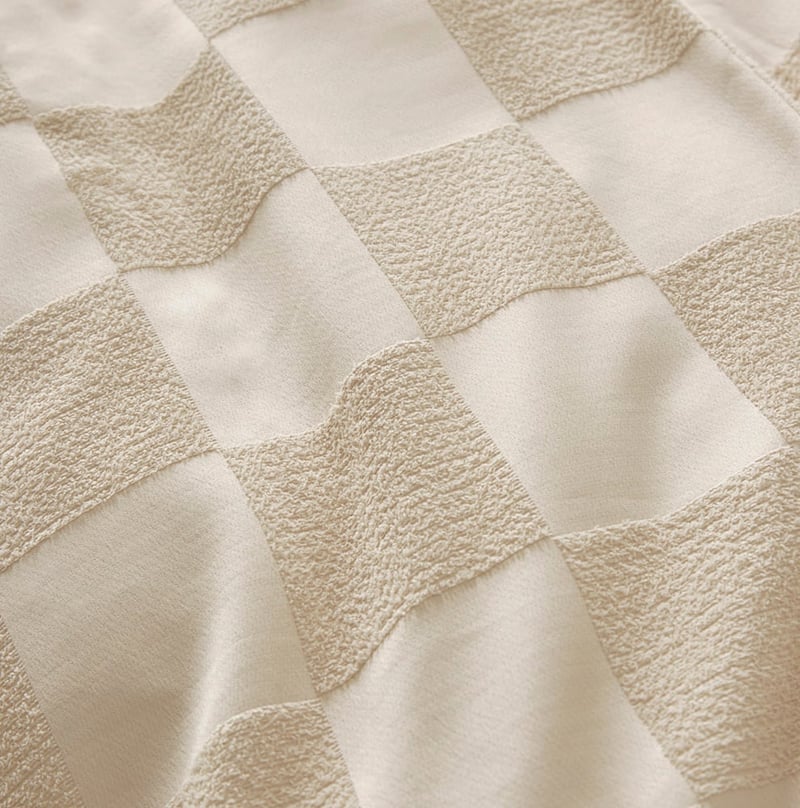 Checkerboard Natural Quilt Cover Set + Separates