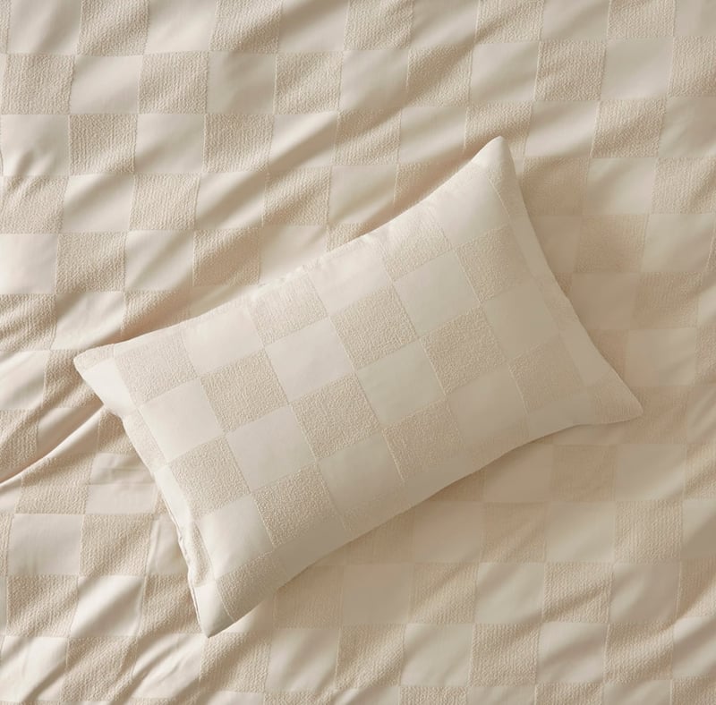 Checkerboard Natural Quilt Cover Set + Separates