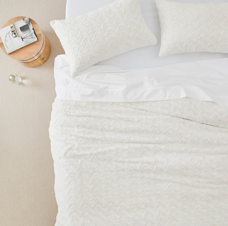 Wave Natural Fur Quilt Cover Set