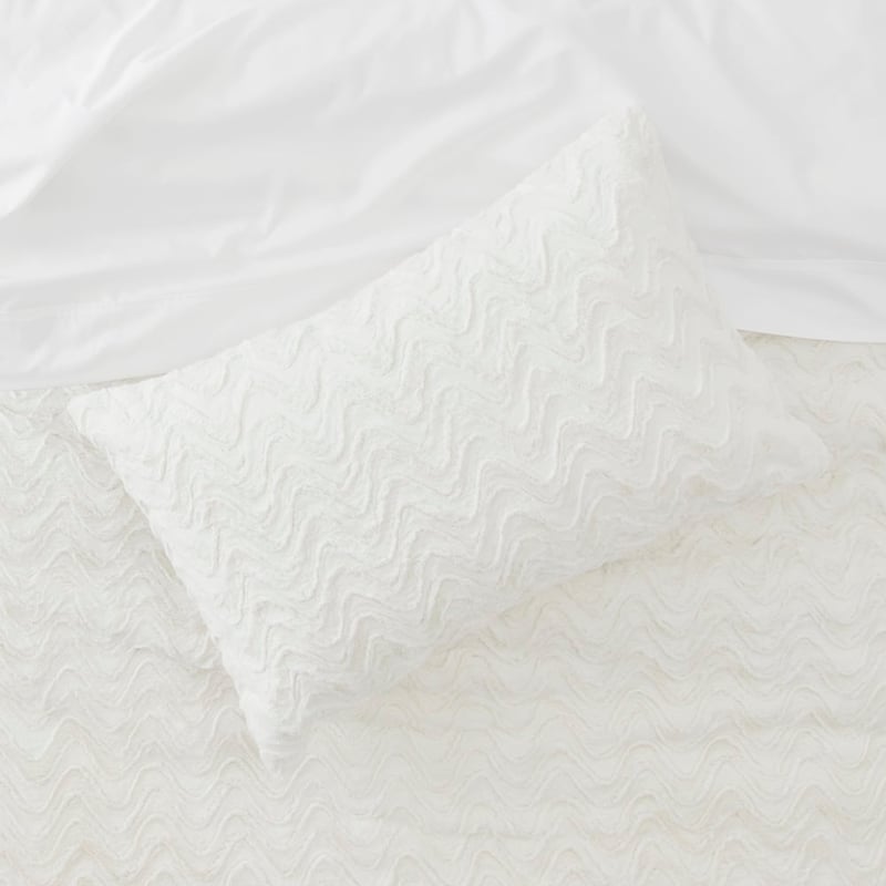 Wave Natural Fur Quilt Cover Set