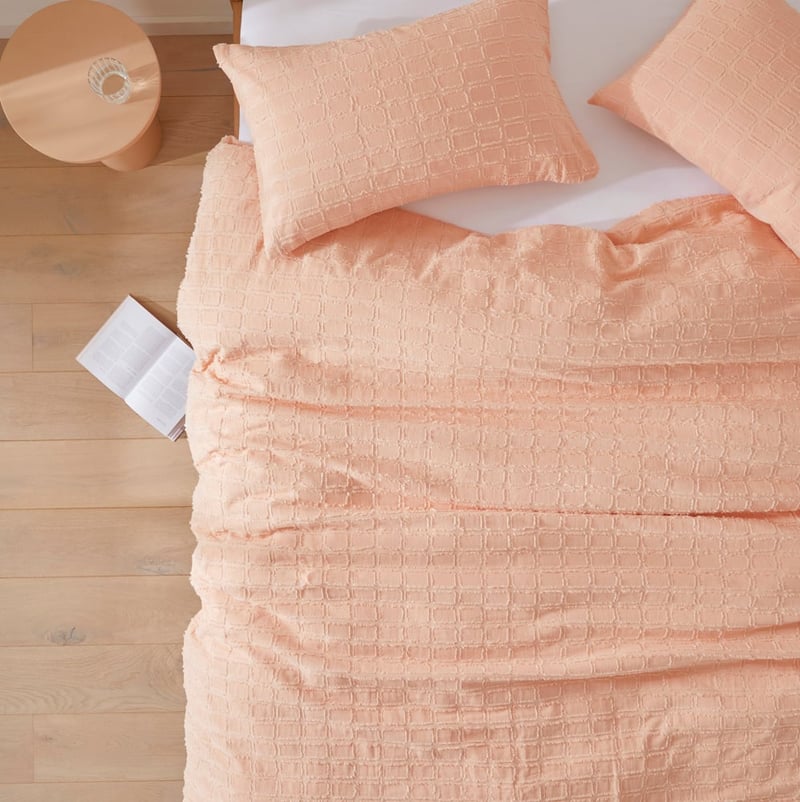 Sophie Peach Jacquard Quilt Cover Set
