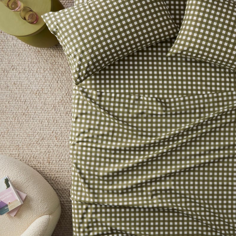 Multi Check Printed Percale Sheet Set