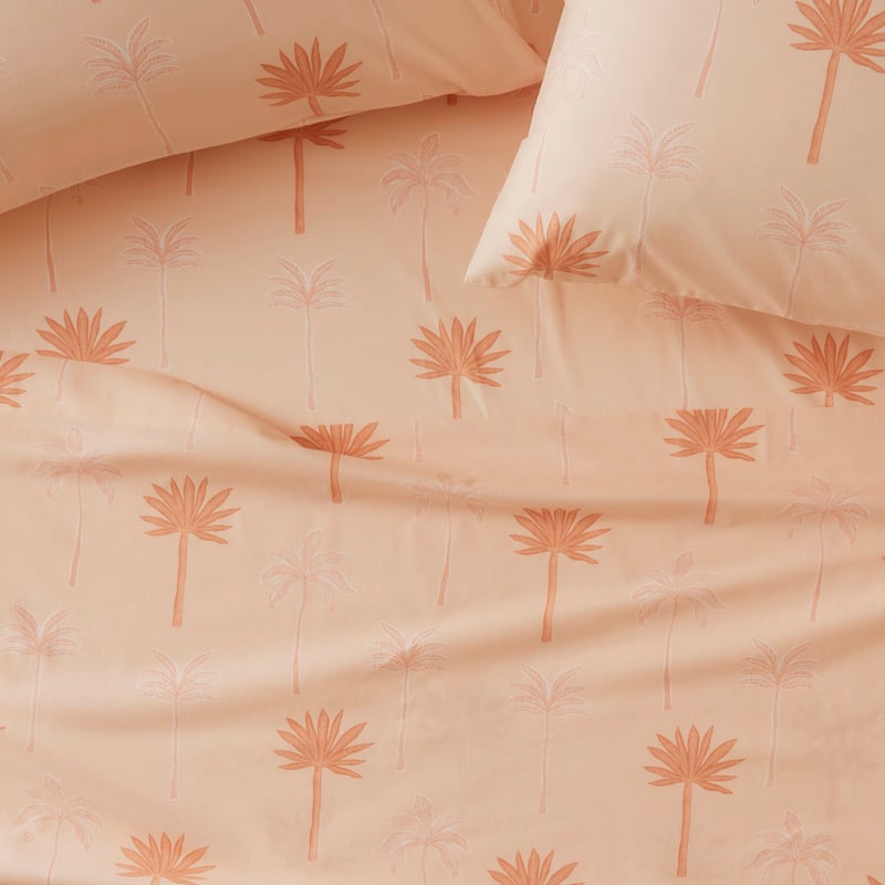 Sandy Palm Printed Percale Sheet Set