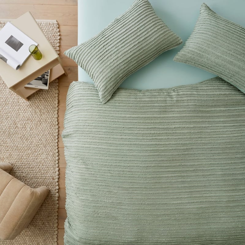 Merricks Soft Green Tufted Quilt Cover Set