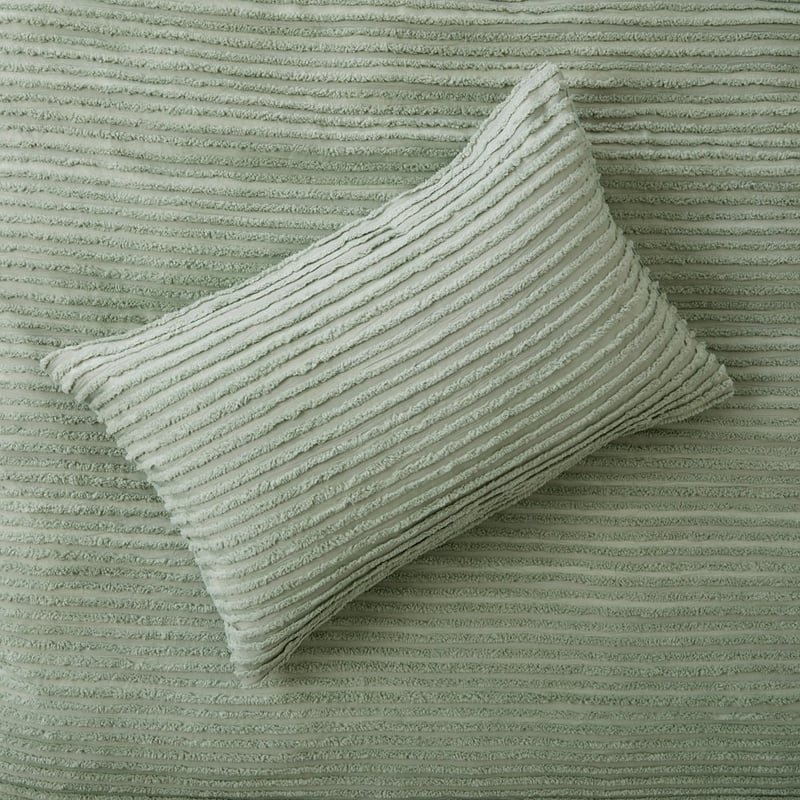 Merricks Soft Green Tufted Quilt Cover Set