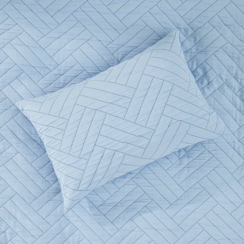 Rex Blue Jacquard Quilt Cover Set