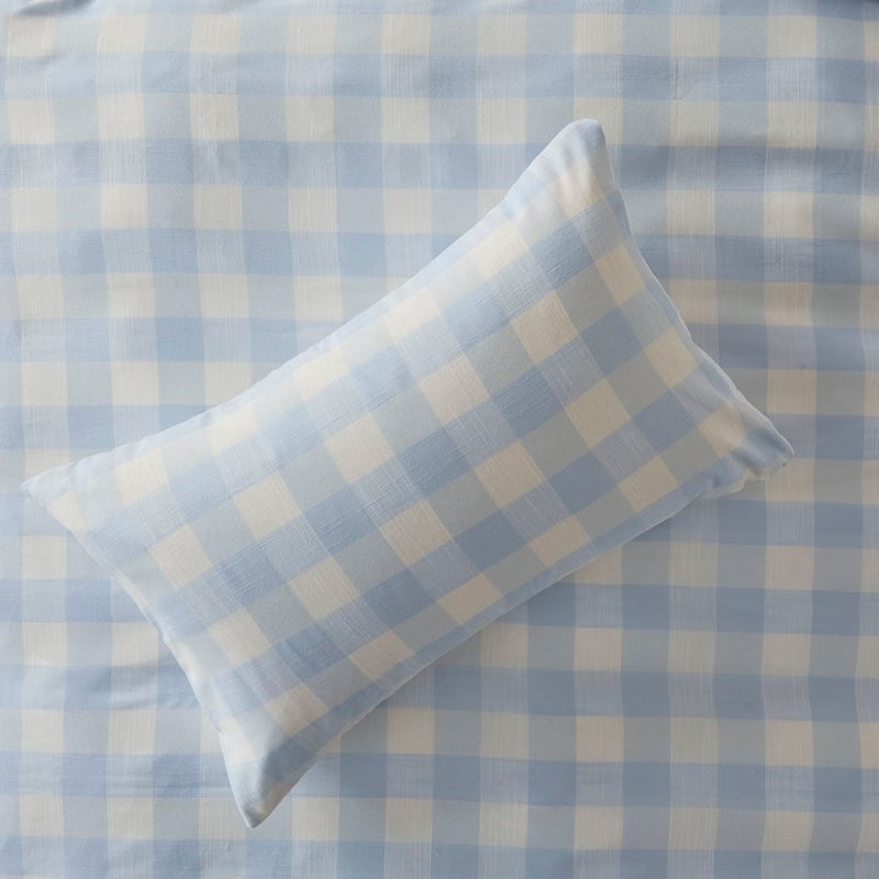 Casey Sky Blue Check Quilt Cover Set