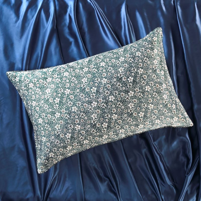 Pure Silk Eliza Floral & Stripe Printed Pillowcase