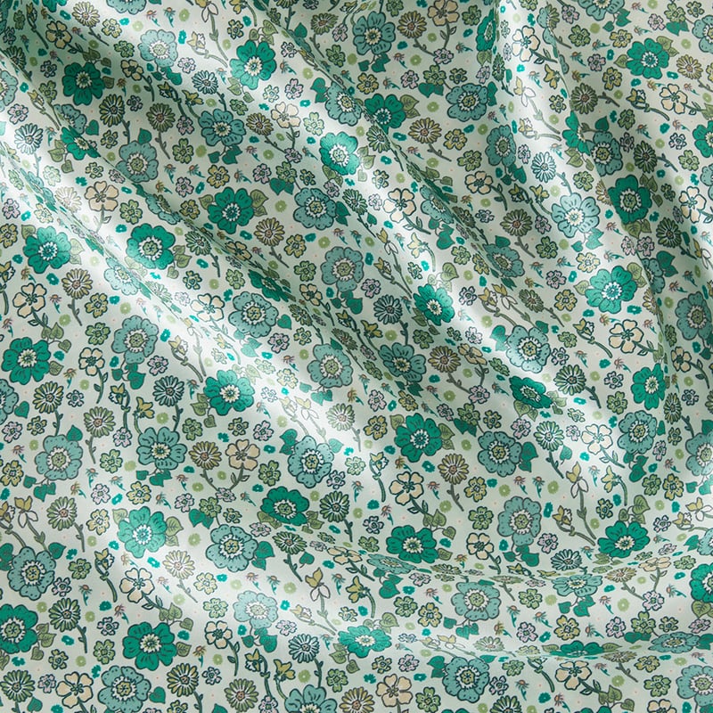 Ida Floral & Gingham Pure Silk Printed Pillowcase