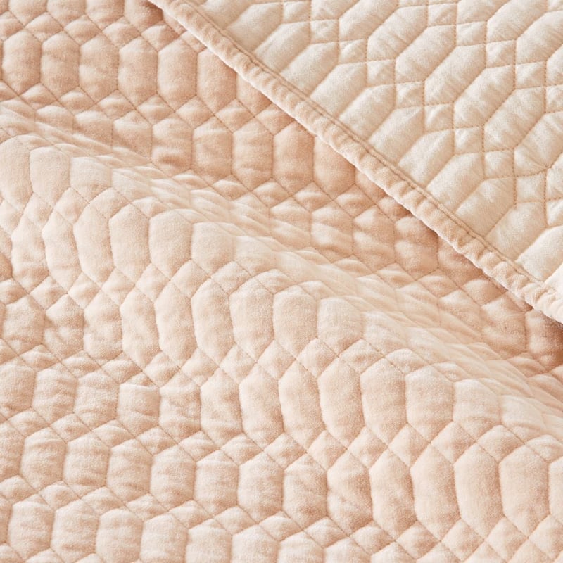 Milan Rose Velvet Quilted Pillowcases