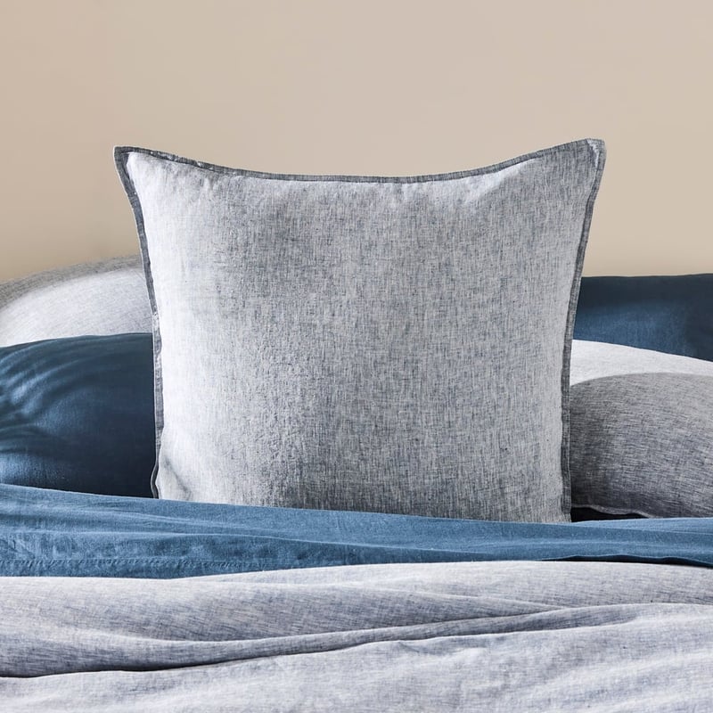 Vintage Washed Linen Navy Marle Pillowcases