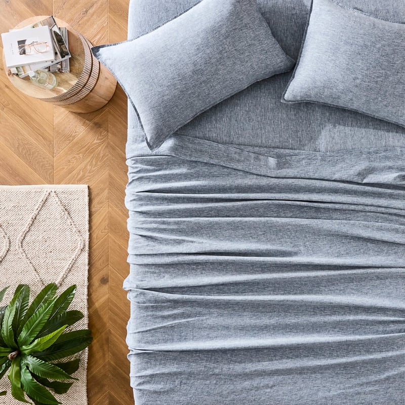 Vintage Washed Linen Navy Marle Pillowcases