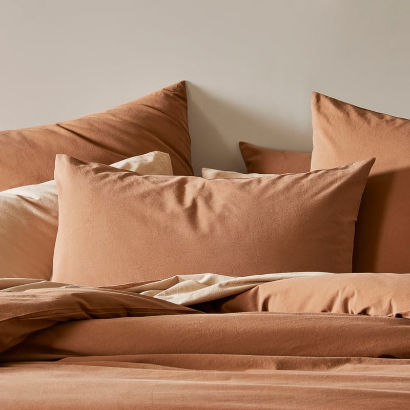 Stonewashed Cotton Cocoa Pillowcases