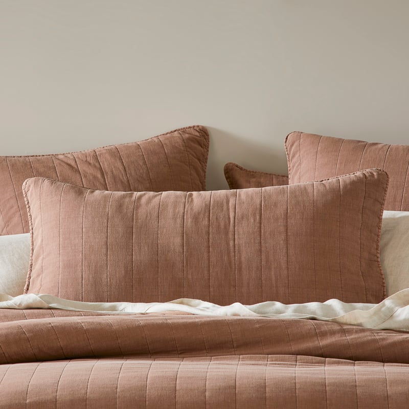 Bronte Cocoa Quilted Pillowcases