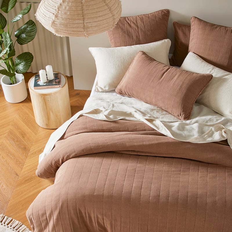 Bronte Cocoa Quilted Pillowcases