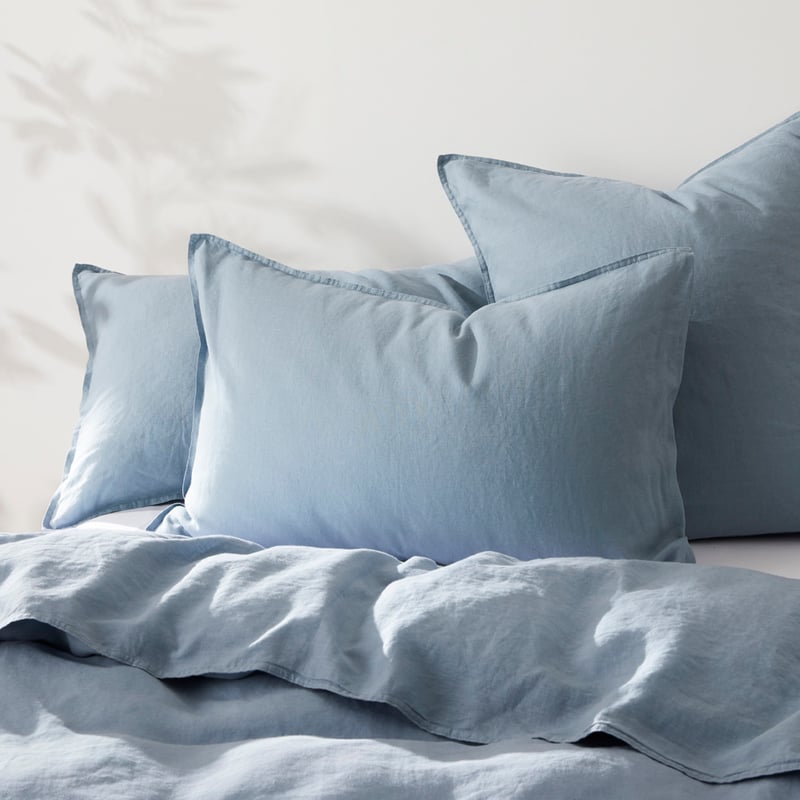 Vintage Washed Linen Dusk Blue Quilt Cover + Separates