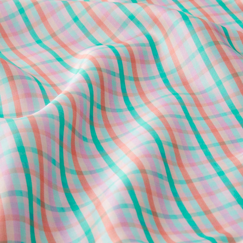 Bright Check Pure Silk Printed Pillowcase