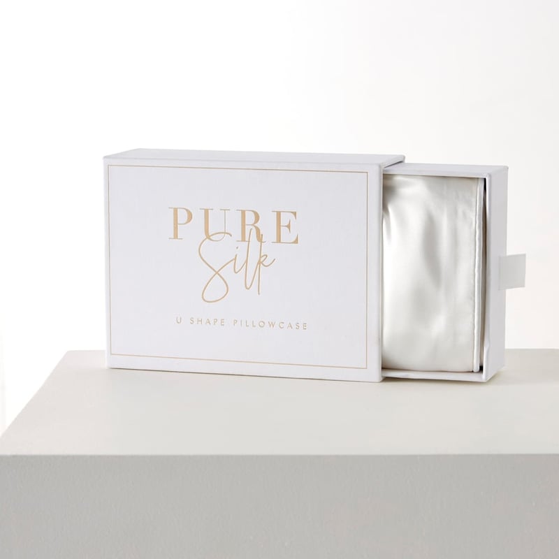 Pure Silk Antique White U Shape Pillowcase