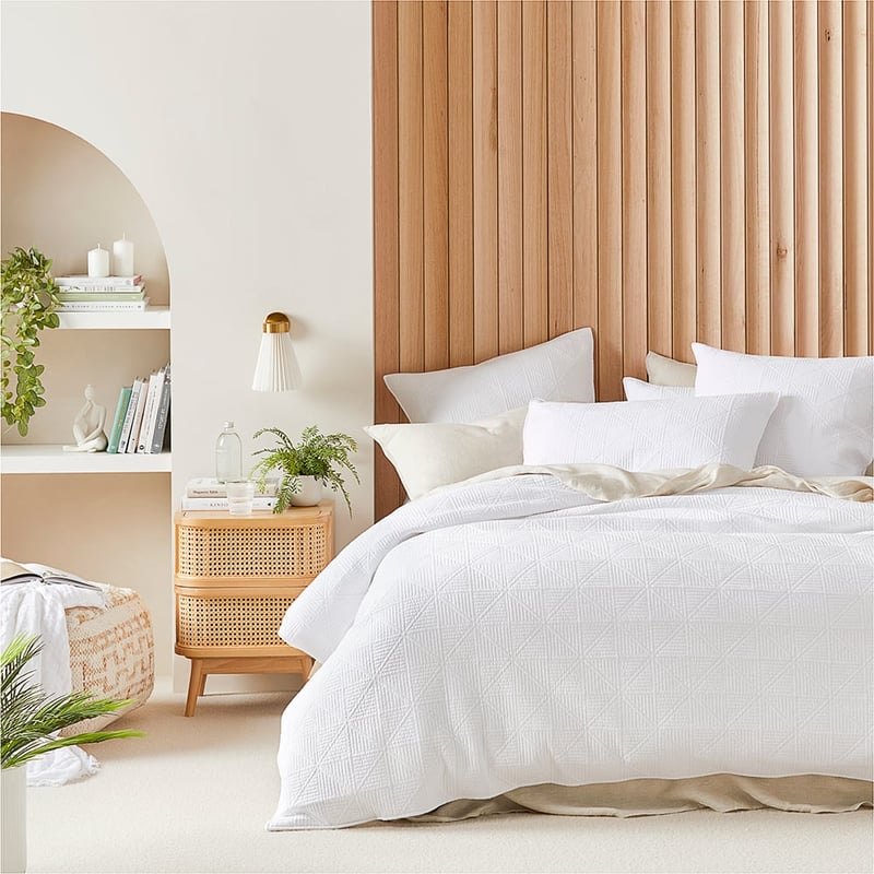 Prism Quilted White Pillowcase