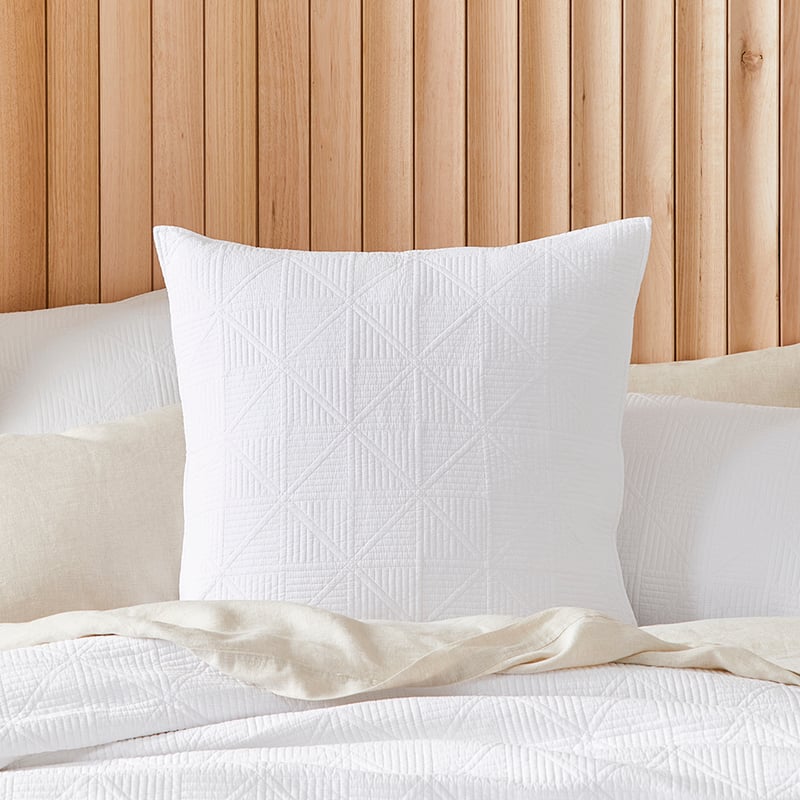Prism Quilted White Pillowcase