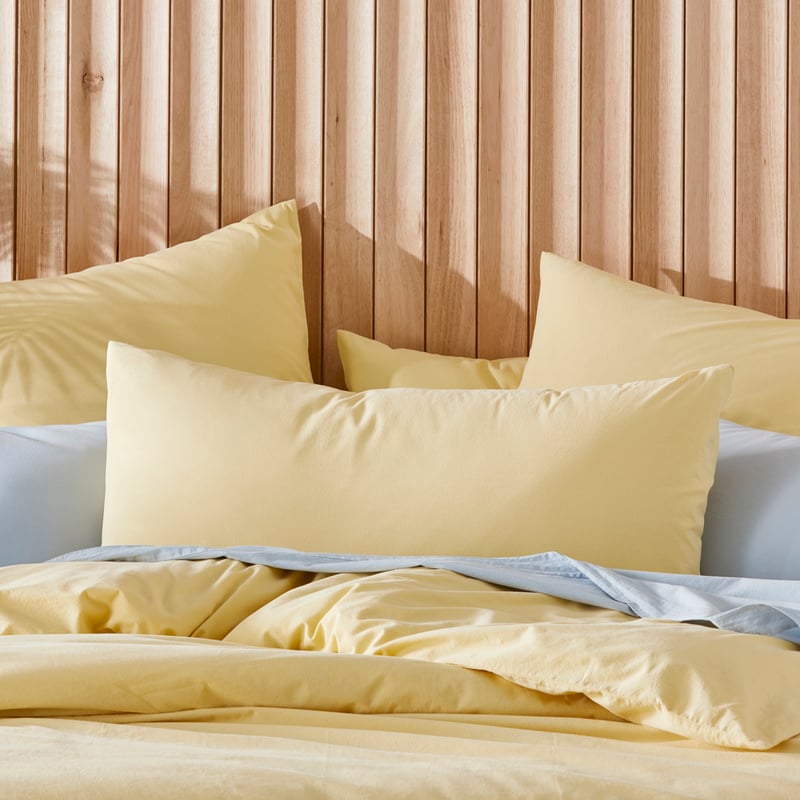 Stonewashed Cotton Dusty Lemon Quilt Cover Separates