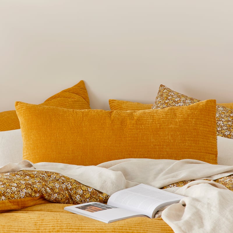 Libertine Gold Velvet Quilted Quilt Cover Separates