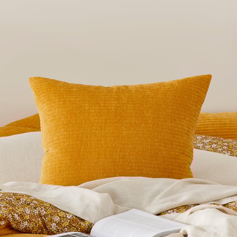 Libertine Gold Velvet Quilted Quilt Cover Separates