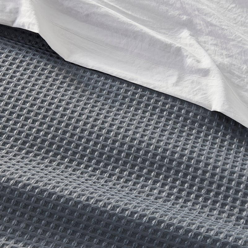 Windsor Waffle Charcoal Quilt Cover Set + Separates